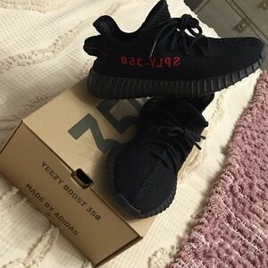 Adidas Yeezy Boost 350 Sneakers - Black and Red size 51/2